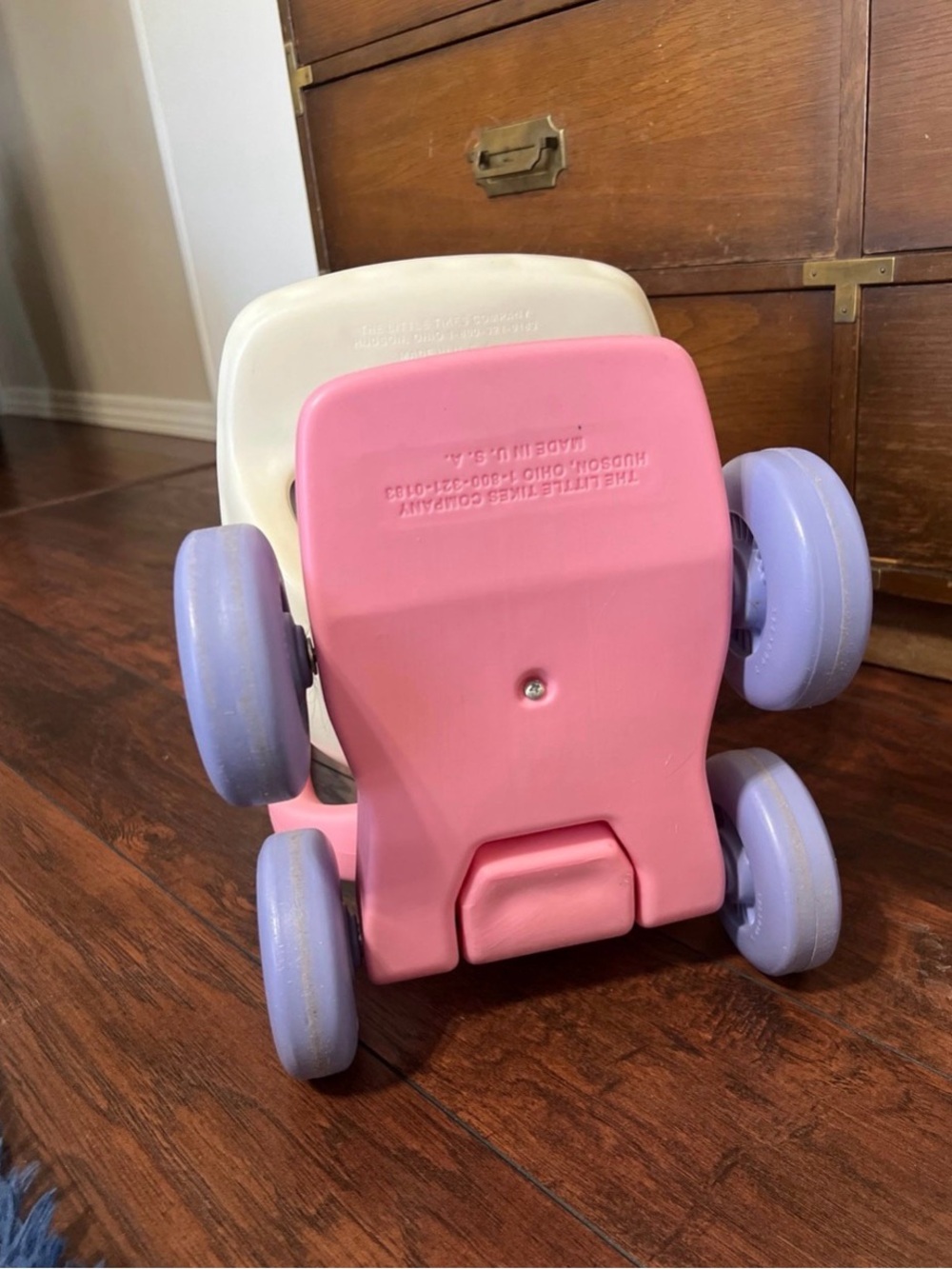 Vintage Little Tikes Pink & Cream Doll Stroller - Picture 5 of 6